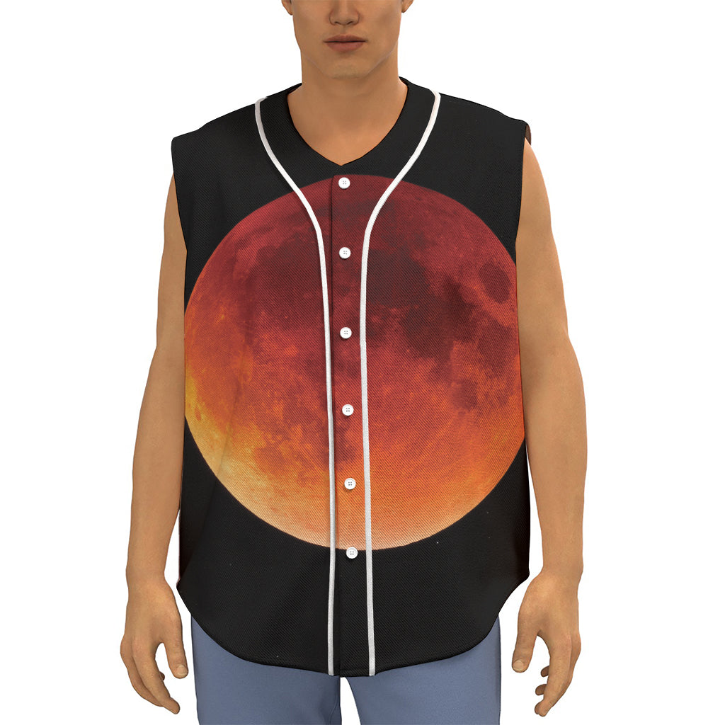 Total Lunar Eclipse Print Sleeveless Baseball Jersey