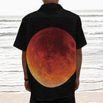 Total Lunar Eclipse Print Textured Short Sleeve Shirt
