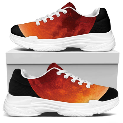 Total Lunar Eclipse Print White Chunky Shoes