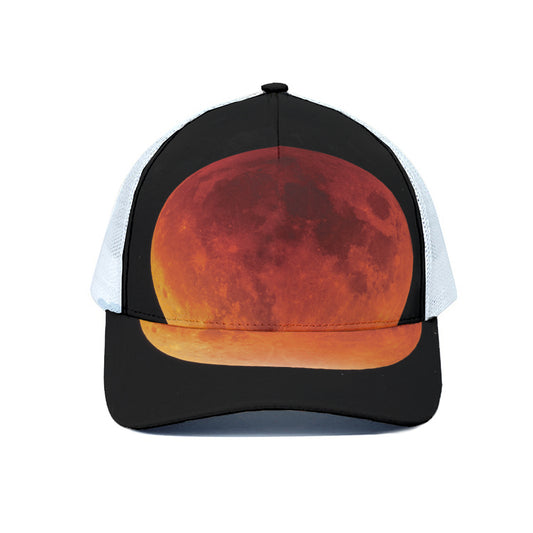 Total Lunar Eclipse Print White Mesh Trucker Cap