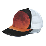 Total Lunar Eclipse Print White Mesh Trucker Cap