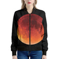 Total Lunar Eclipse Print Women's Bomber Jacket