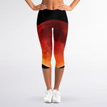 Total Lunar Eclipse Print Women's Capri Leggings