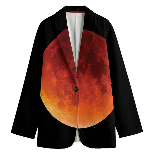 Total Lunar Eclipse Print Women's Cotton Blazer