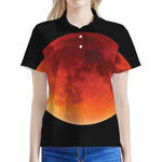 Total Lunar Eclipse Print Women's Polo Shirt