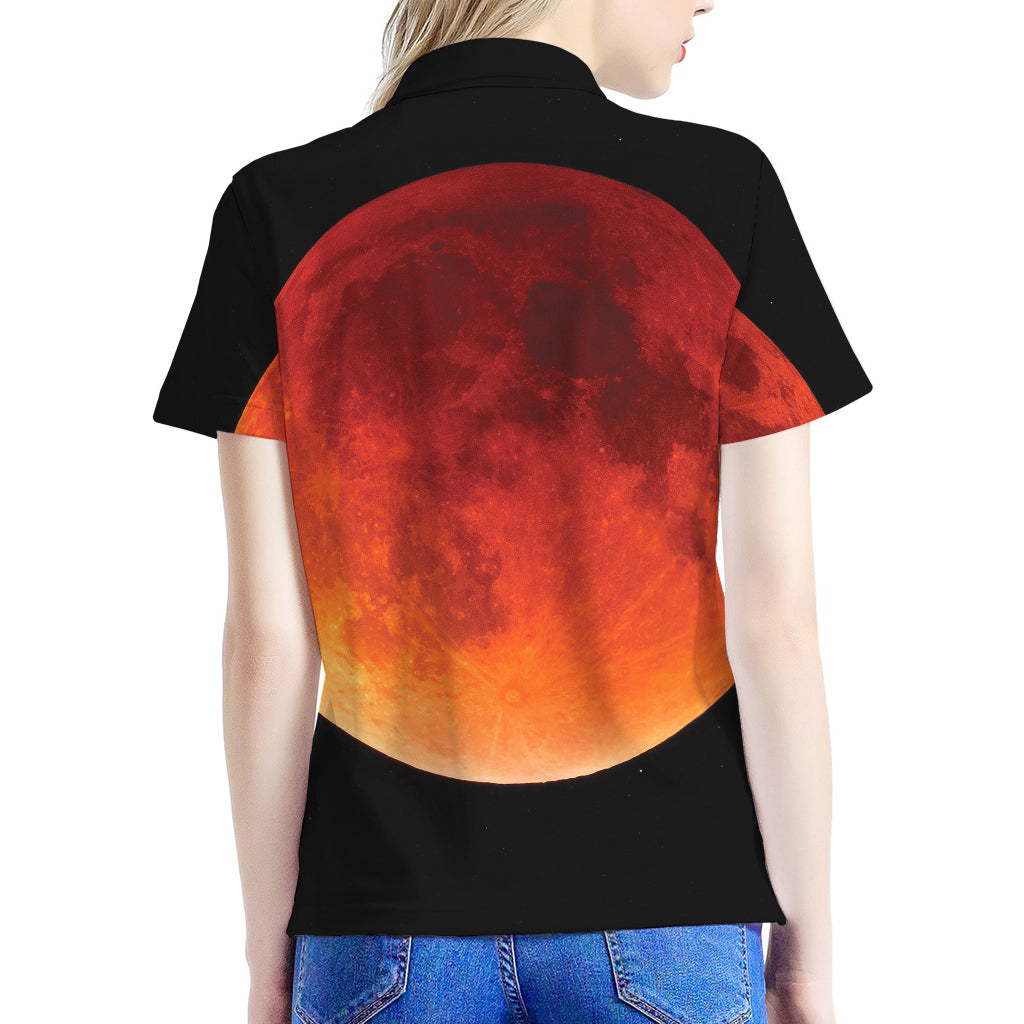 Total Lunar Eclipse Print Women's Polo Shirt