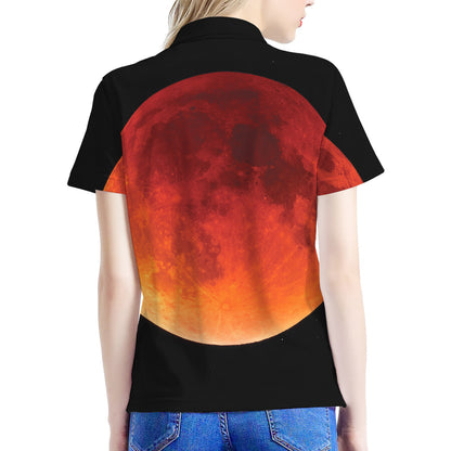 Total Lunar Eclipse Print Women's Polo Shirt