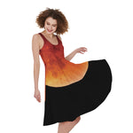 Total Lunar Eclipse Print Women's Sleeveless Dress