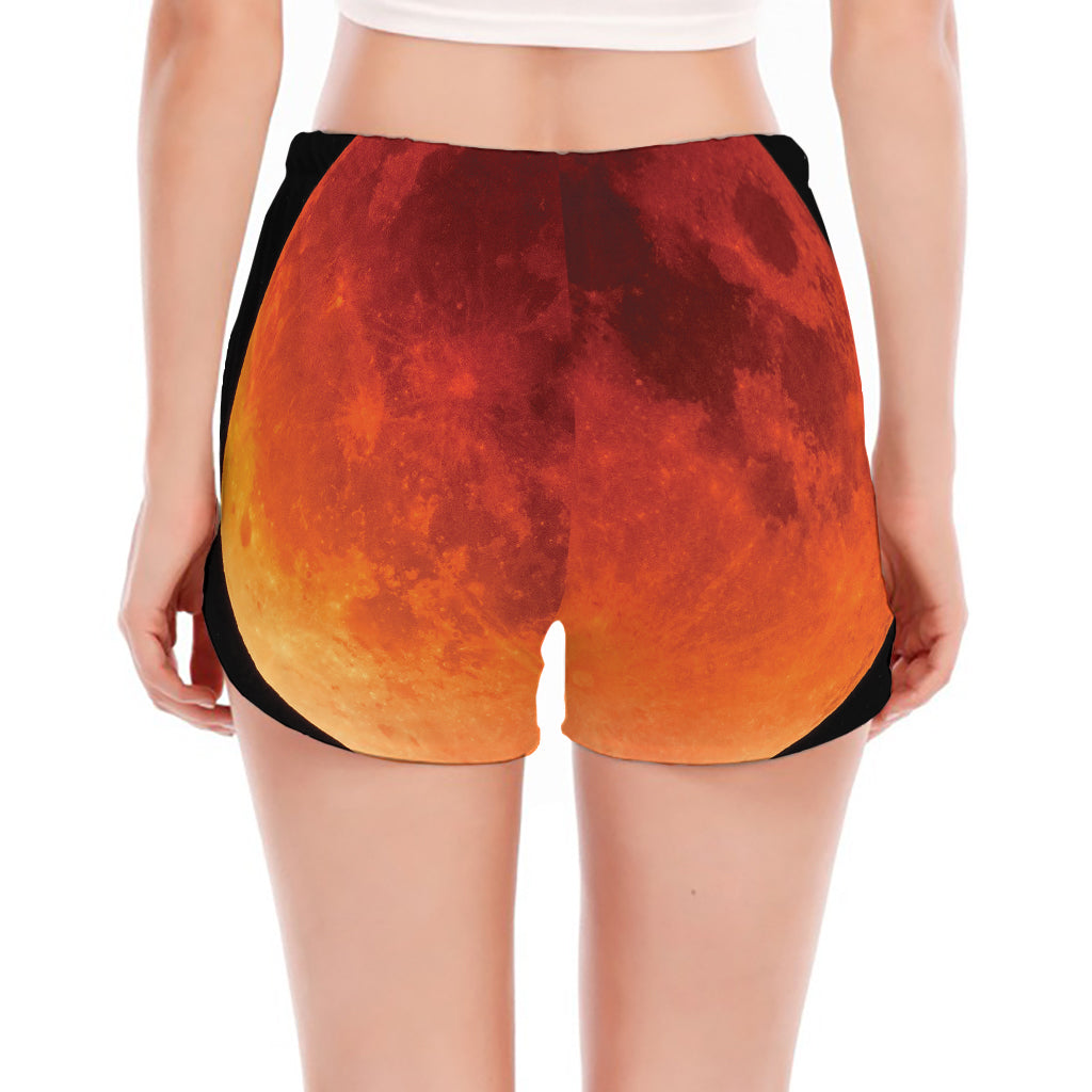 Total Lunar Eclipse Print Women's Split Running Shorts