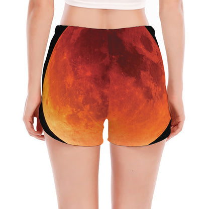 Total Lunar Eclipse Print Women's Split Running Shorts