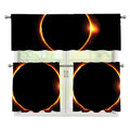 Total Solar Eclipse Print 3 Piece Kitchen Curtains