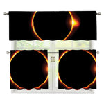 Total Solar Eclipse Print 3 Piece Kitchen Curtains