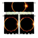 Total Solar Eclipse Print 3 Piece Kitchen Curtains