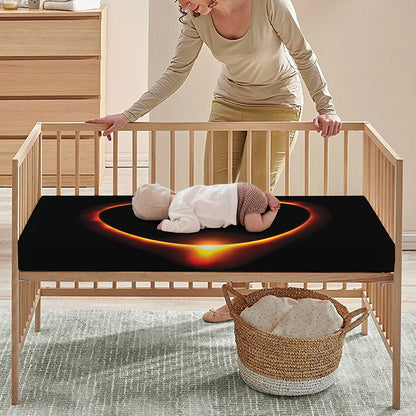Total Solar Eclipse Print Baby Crib Sheet
