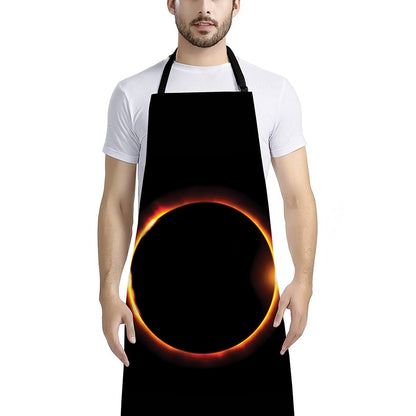 Total Solar Eclipse Print Bib Apron With Pocket