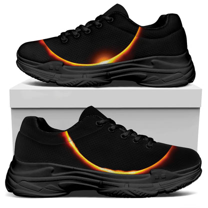 Total Solar Eclipse Print Black Chunky Shoes