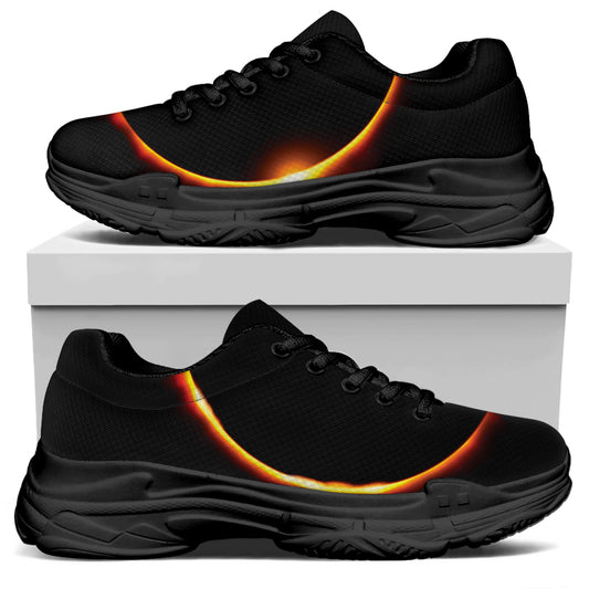 Total Solar Eclipse Print Black Chunky Shoes