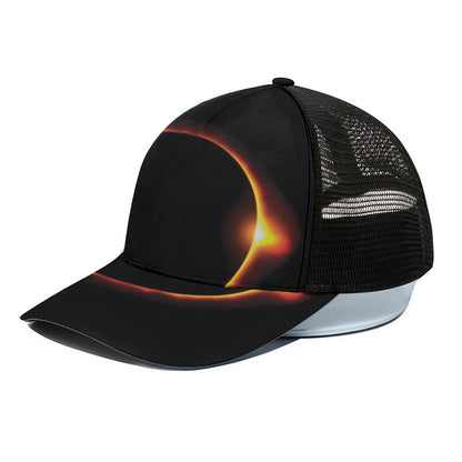 Total Solar Eclipse Print Black Mesh Trucker Cap