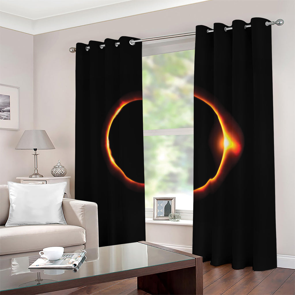 Total Solar Eclipse Print Blackout Grommet Curtains