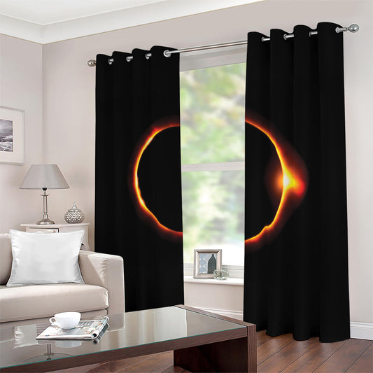 Total Solar Eclipse Print Blackout Grommet Curtains