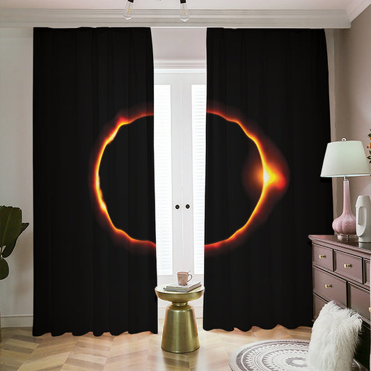 Total Solar Eclipse Print Blackout Pencil Pleat Curtains