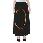 Total Solar Eclipse Print Chiffon Maxi Skirt