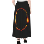 Total Solar Eclipse Print Chiffon Maxi Skirt