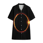 Total Solar Eclipse Print Cotton Hawaiian Shirt