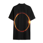Total Solar Eclipse Print Cotton Hawaiian Shirt