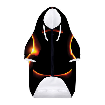 Total Solar Eclipse Print Dog Zip Up Hoodie