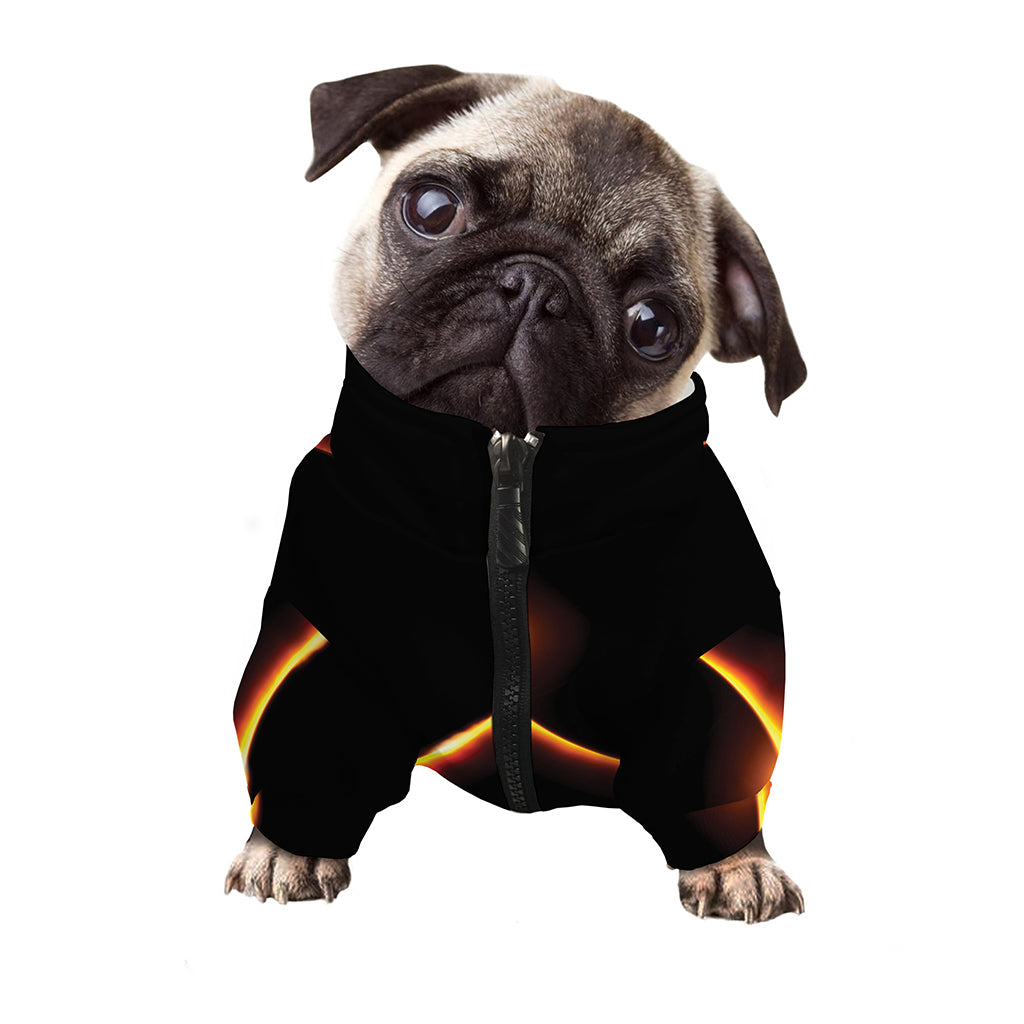 Total Solar Eclipse Print Dog Zip Up Jacket