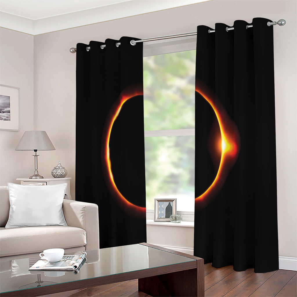Total Solar Eclipse Print Extra Wide Grommet Curtains