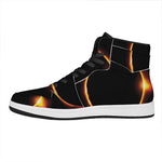 Total Solar Eclipse Print High Top Leather Sneakers