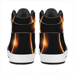 Total Solar Eclipse Print High Top Leather Sneakers