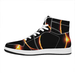 Total Solar Eclipse Print High Top Leather Sneakers