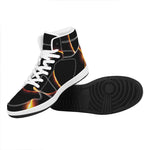 Total Solar Eclipse Print High Top Leather Sneakers