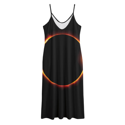 Total Solar Eclipse Print Jersey Midi Cami Dress