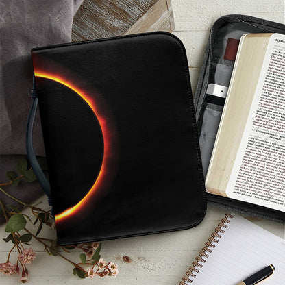 Total Solar Eclipse Print Leather Bible Cover