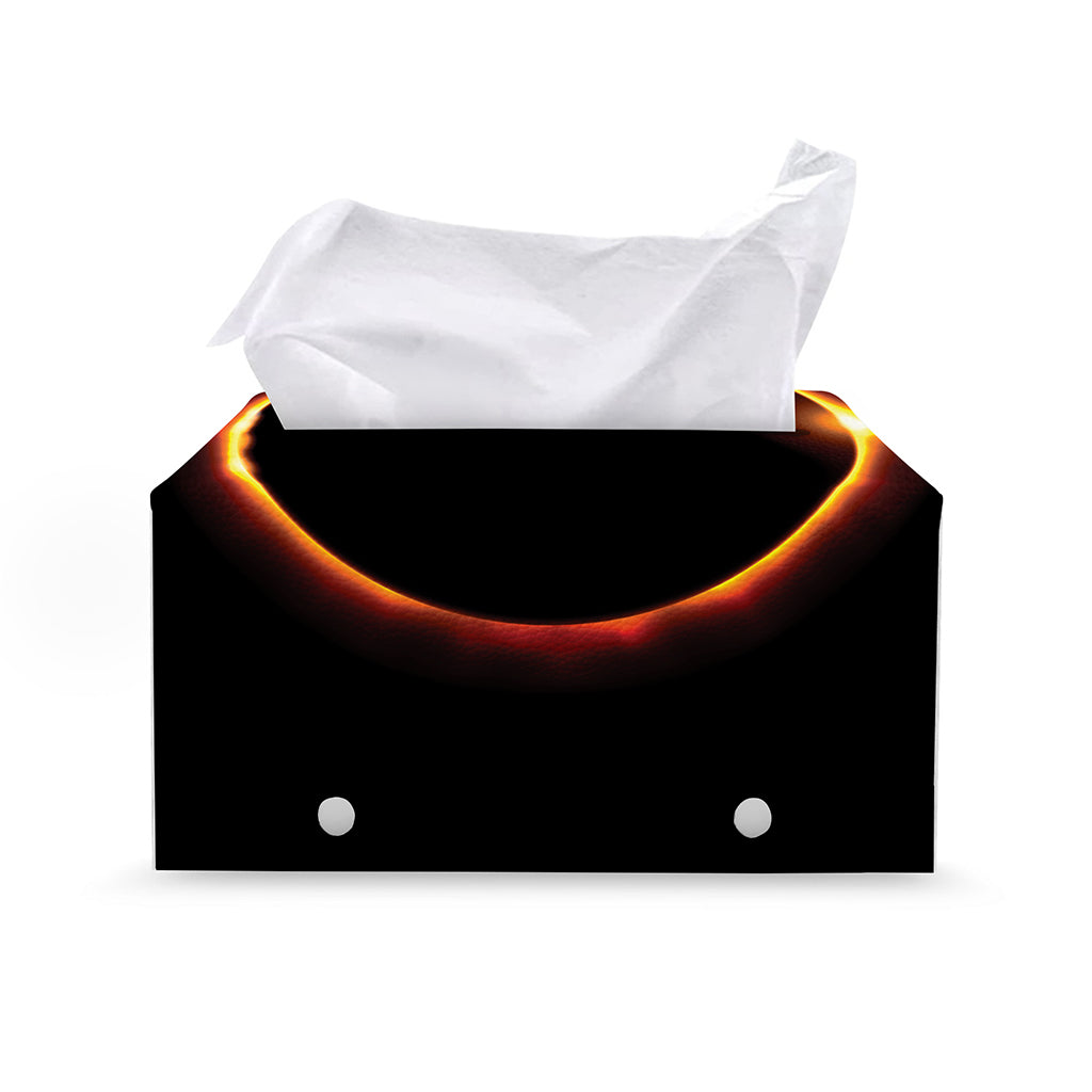 Total Solar Eclipse Print Leather Tissue Box Cover