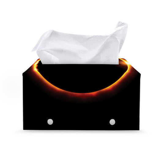 Total Solar Eclipse Print Leather Tissue Box Cover