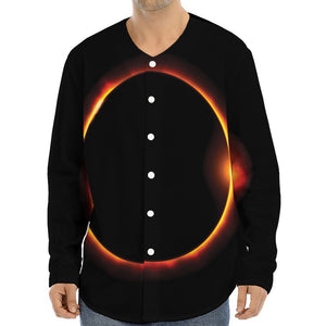 Total Solar Eclipse Print Long Sleeve Baseball Jersey