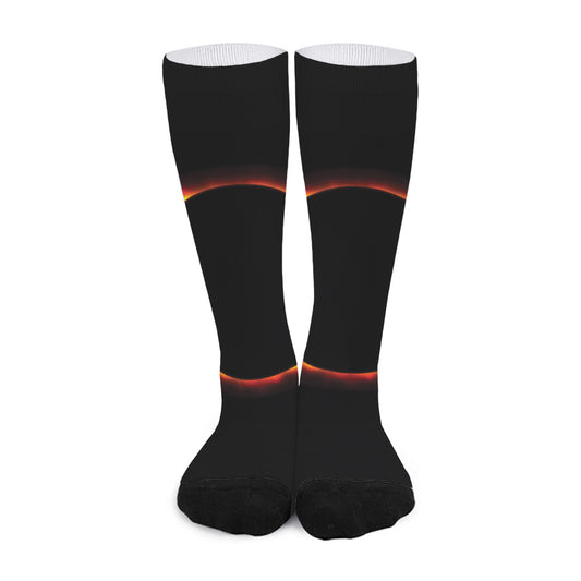 Total Solar Eclipse Print Long Socks