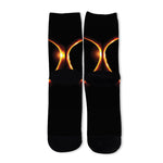 Total Solar Eclipse Print Long Socks