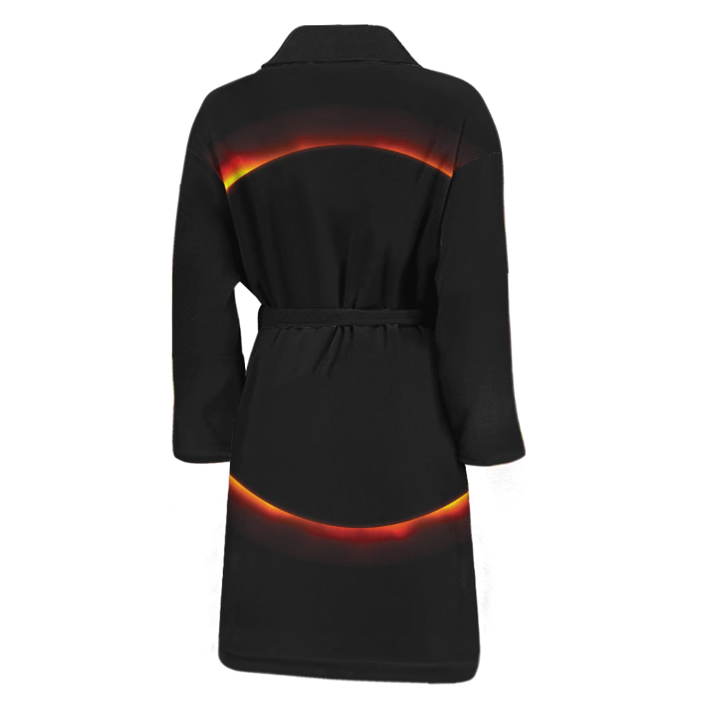 Total Solar Eclipse Print Men's Bathrobe