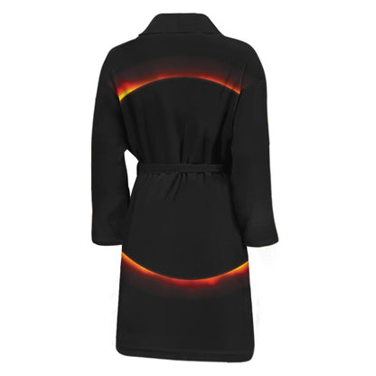 Total Solar Eclipse Print Men's Bathrobe