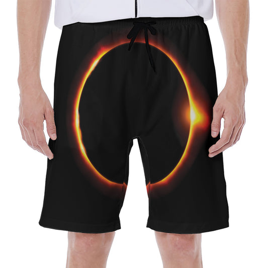 Total Solar Eclipse Print Men's Beach Shorts