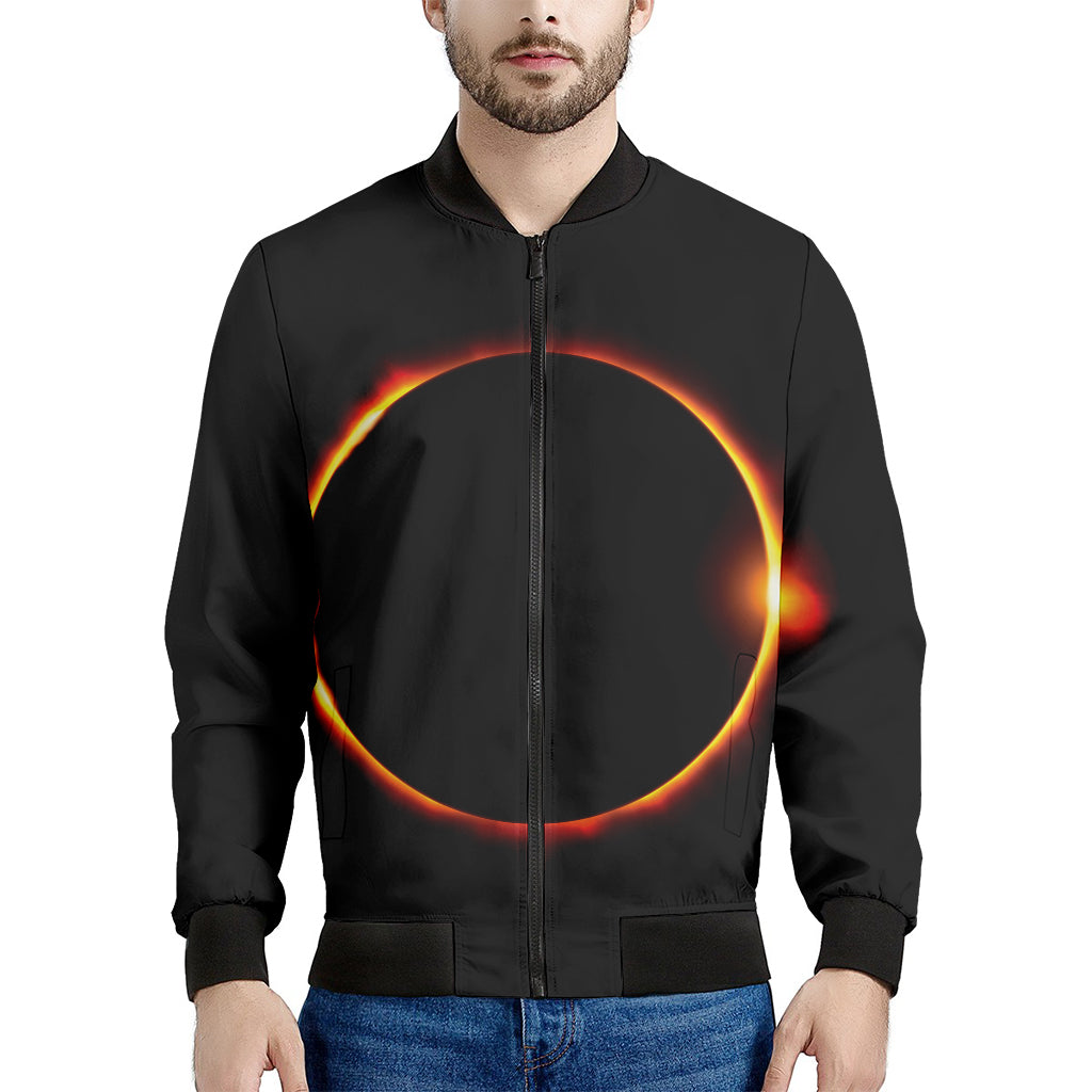 Total Solar Eclipse Print Men's Bomber Jacket