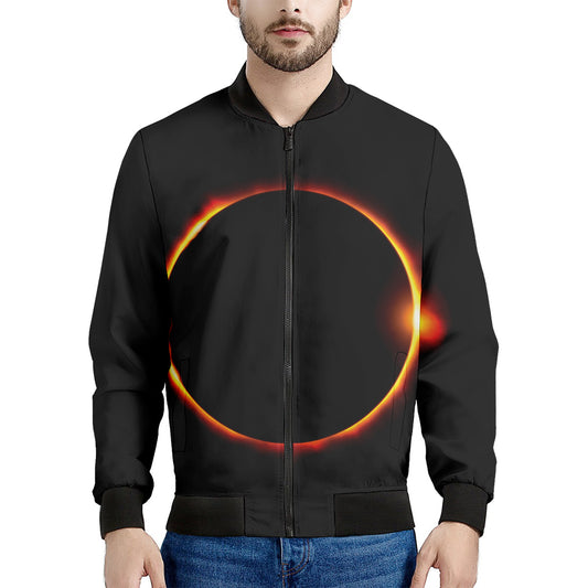 Total Solar Eclipse Print Men's Bomber Jacket