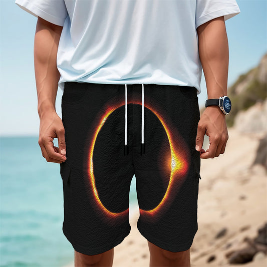 Total Solar Eclipse Print Men's Cargo Shorts