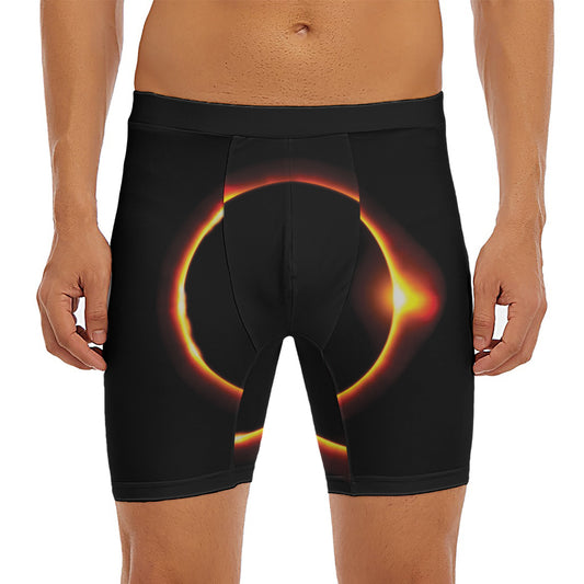 Total Solar Eclipse Print Men's Long Boxer Briefs